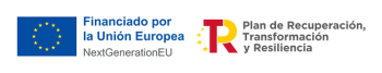 Imagen de los dos logotipos de financiado por la unión europea y plan de recuperación transformación y resiliencia 